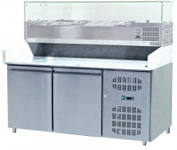 Купить стол для пиццы koreco spz2600tn (+5/+10) столеш.гранит 360л, 2 двери,1510х800х1000 – цена от завода, доставка до двери | RuOborudovanie.ru