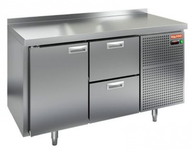 Стол охлаждаемый Hicold GN 12/TN (-2+10), 1 дверь, 2 выдвиж.ящ, 1390х700х850