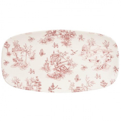Купить блюдо прямоугольное chefs 35,5х18,9см, без борта, vintage prints, цвет cranberry toile tocxo141 – цена от завода, доставка до двери | RuOborudovanie.ru